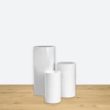White Cake Plinths Set Of 3